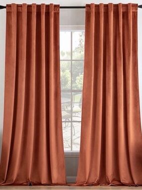 MIULEE Curtains Oxford Mecca Orange 52" x 96" Grommet Blackout 2 Panels